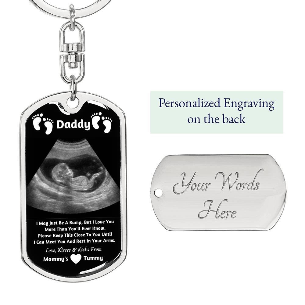 New Dad Gifts: New Dad Dog Tag Keychain Set - New Dad Gift From Baby Bump - New Dad Gift From Wife - Baby Bump Gift - Dad Keychain - New Daddy Gifts - New Dad Accesories - Expecting Father Gifts