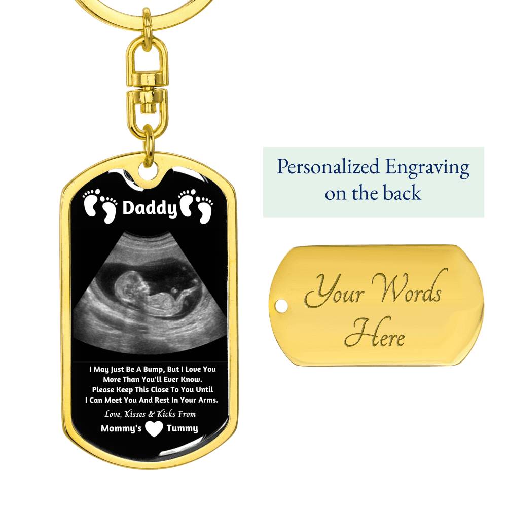 New Dad Gifts: New Dad Dog Tag Keychain Set - New Dad Gift From Baby Bump - New Dad Gift From Wife - Baby Bump Gift - Dad Keychain - New Daddy Gifts - New Dad Accesories - Expecting Father Gifts