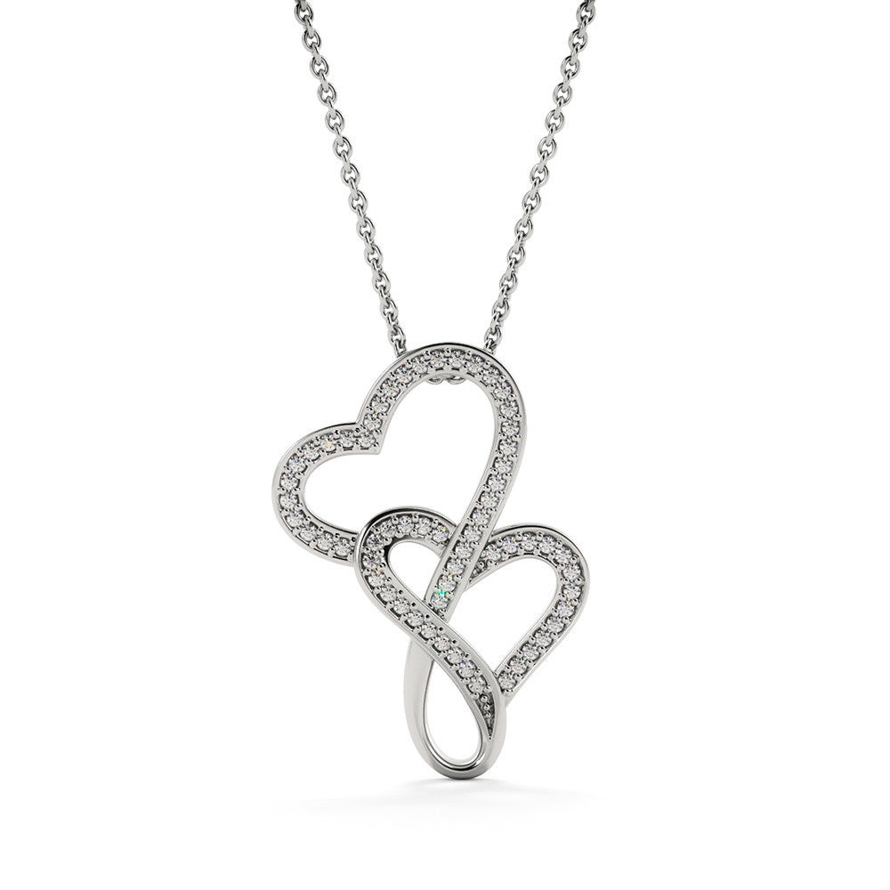 To My Beautiful Bride Double Hearts Necklace- I love you