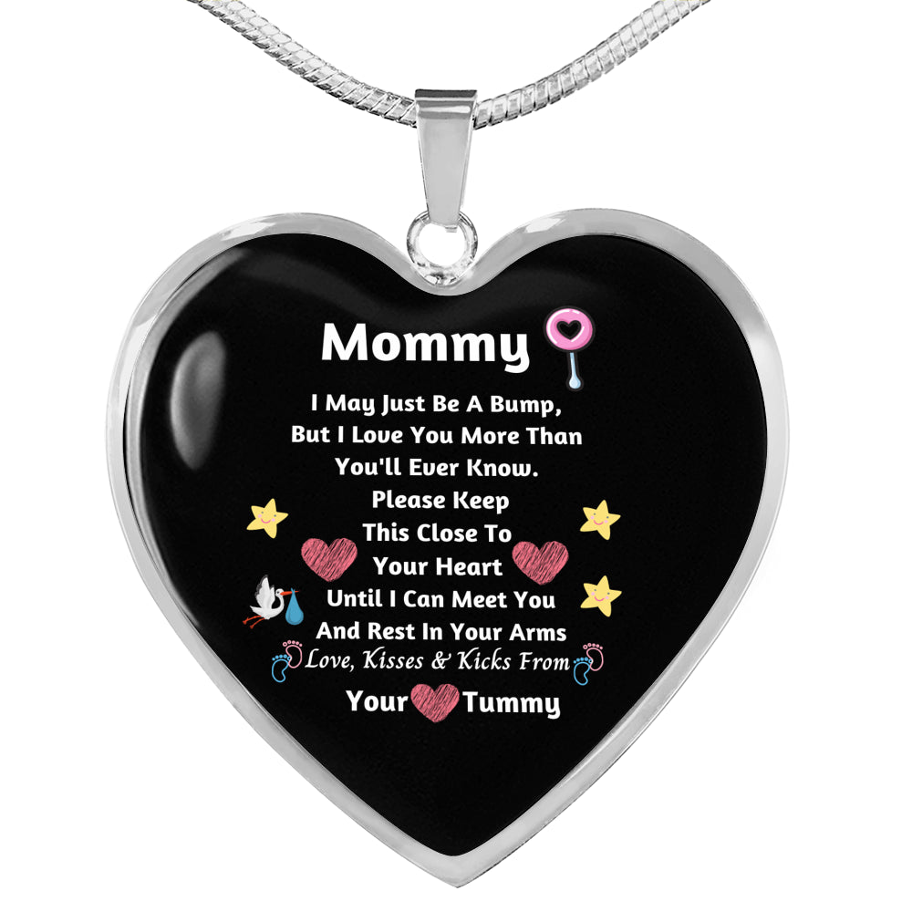 New Mom Heart Necklace- I Love You