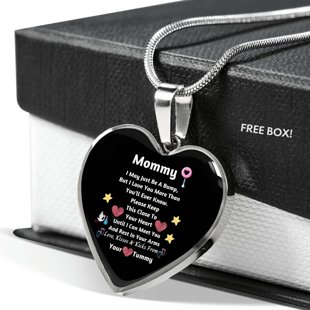 New Mom Heart Necklace- I Love You