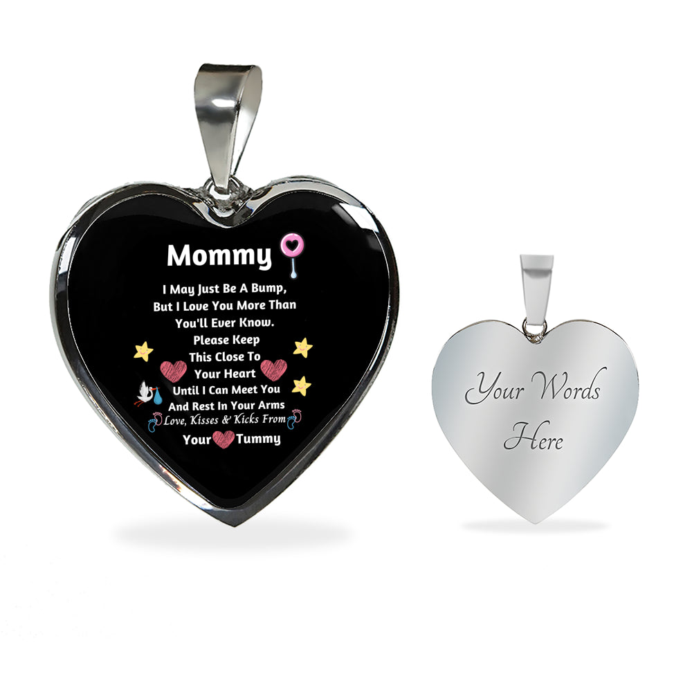 New Mom Heart Necklace- I Love You