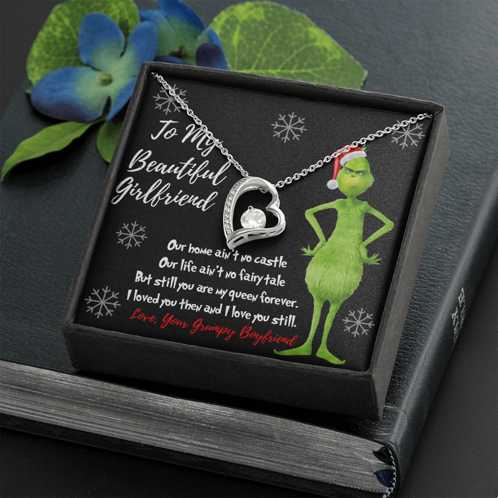 Grinch heart necklace for Girlfriend I stole your heart