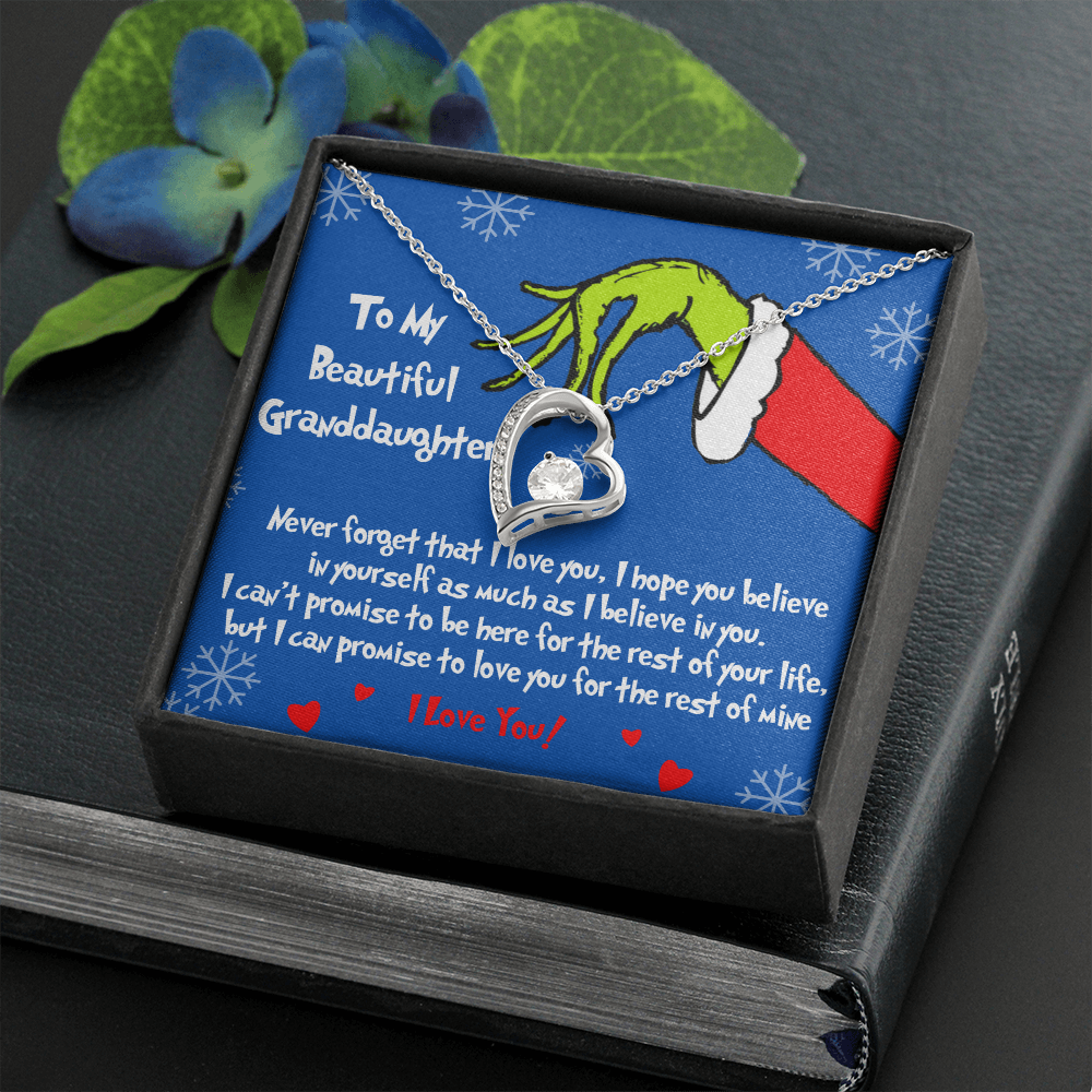 Grinch heart necklace for Granddaughter