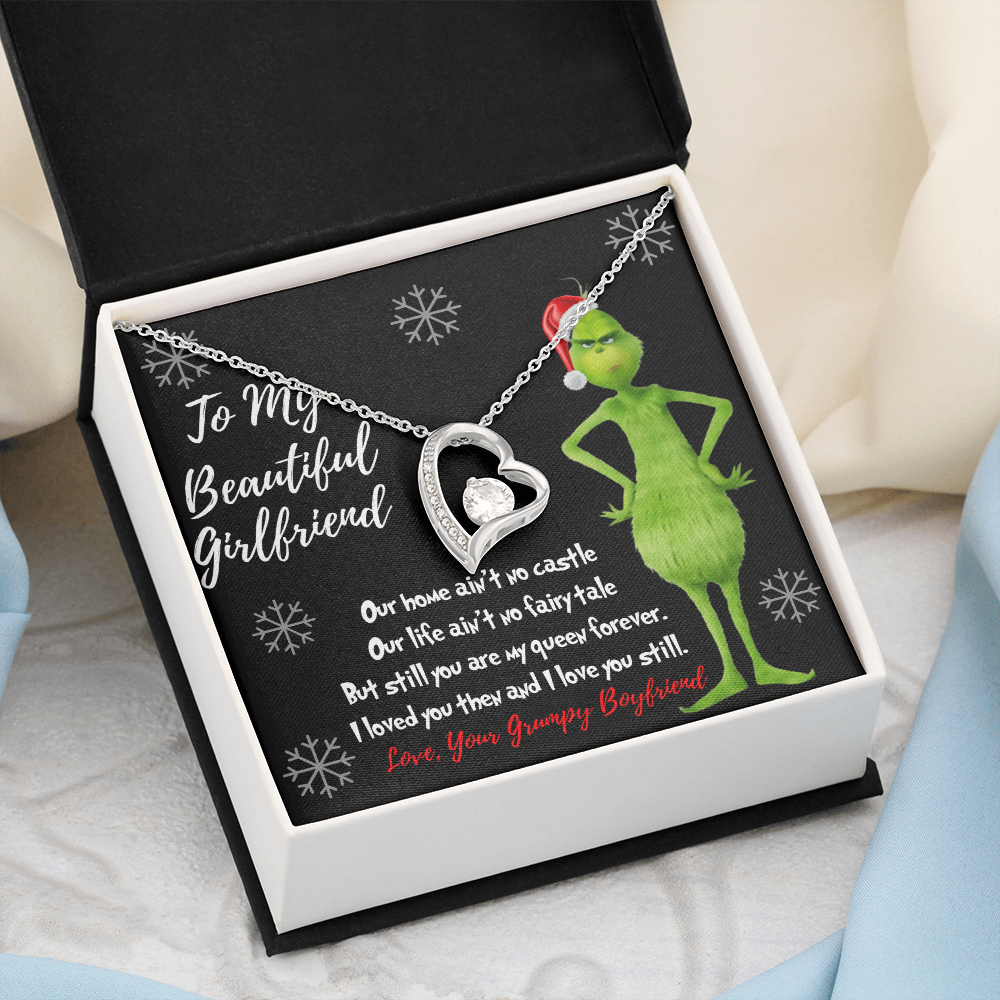 Grinch heart necklace for Girlfriend I stole your heart