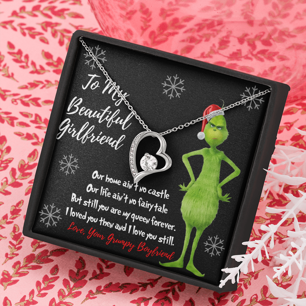 Grinch heart necklace for Girlfriend I stole your heart