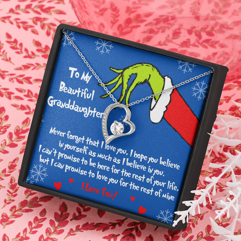 Grinch heart necklace for Granddaughter