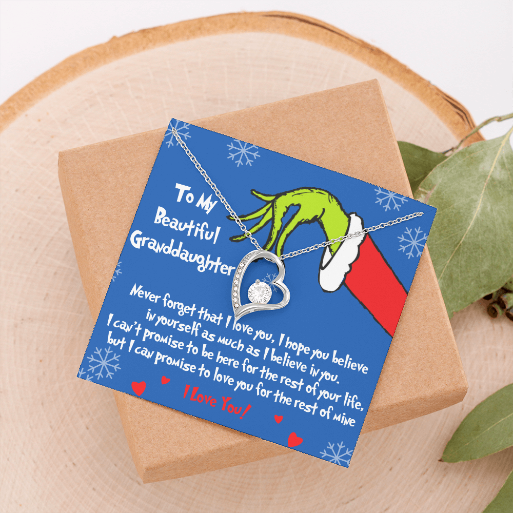 Grinch heart necklace for Granddaughter