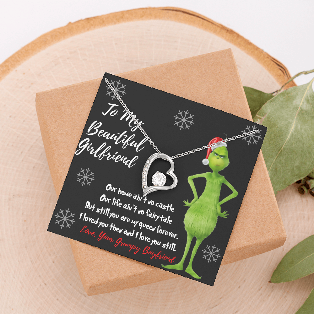 Grinch heart necklace for Girlfriend I stole your heart