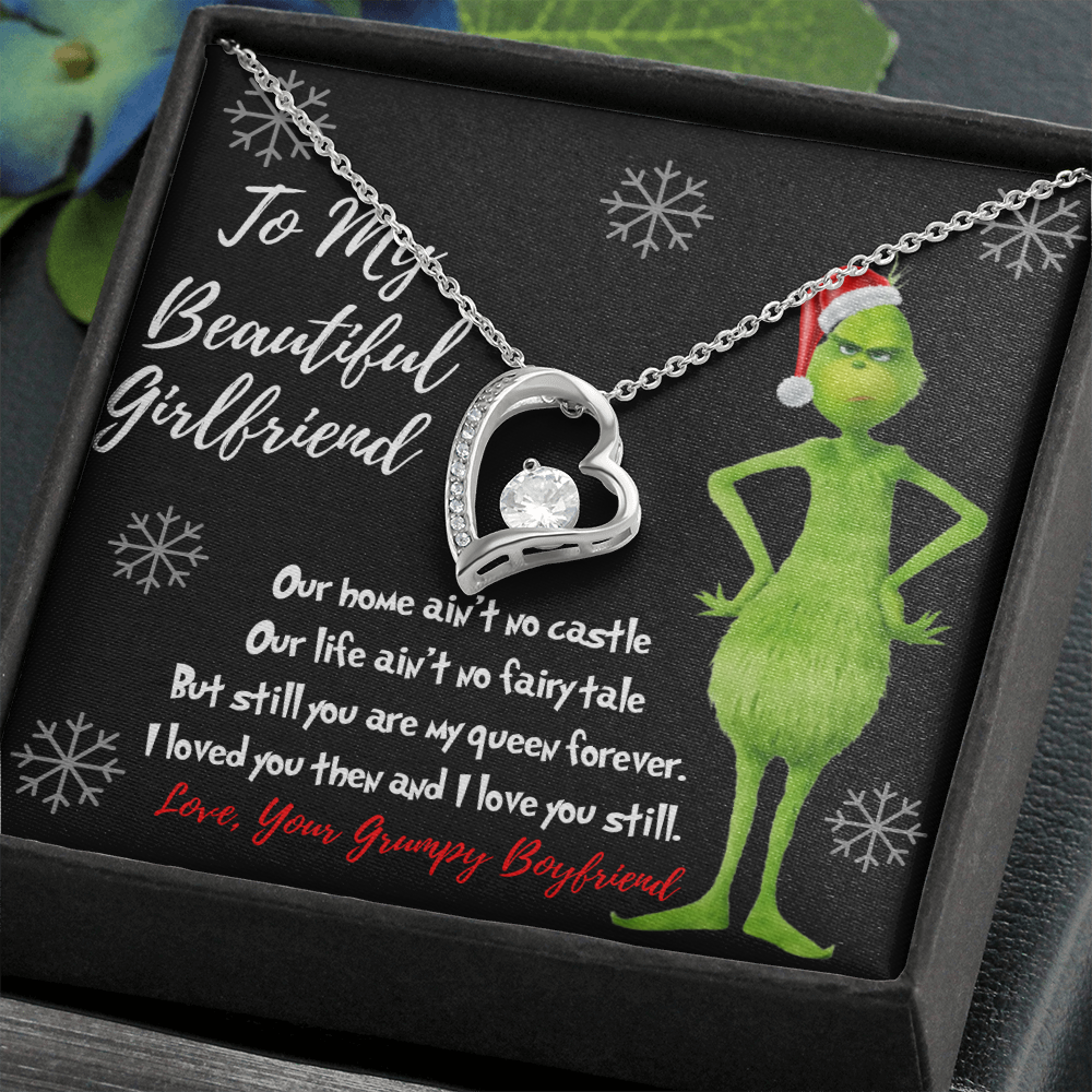 Grinch heart necklace for Girlfriend I stole your heart