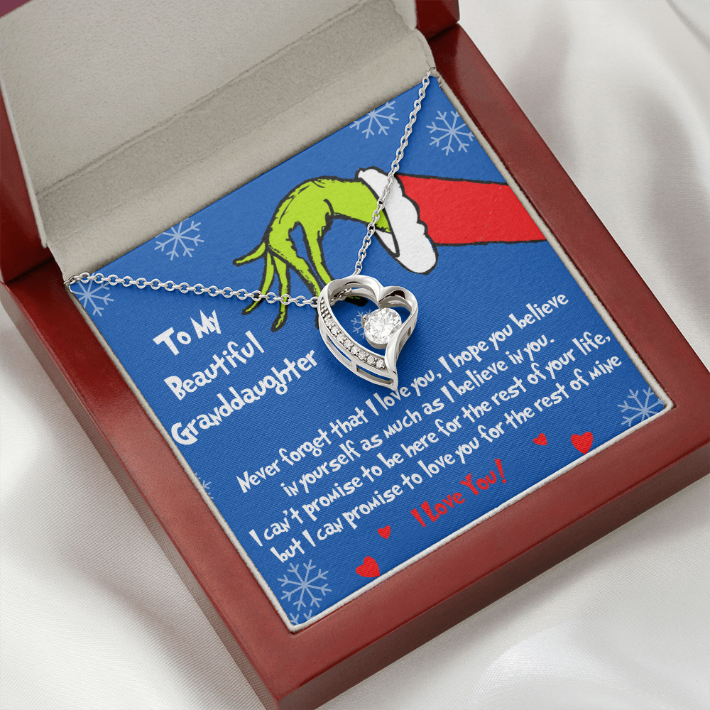 Grinch heart necklace for Granddaughter