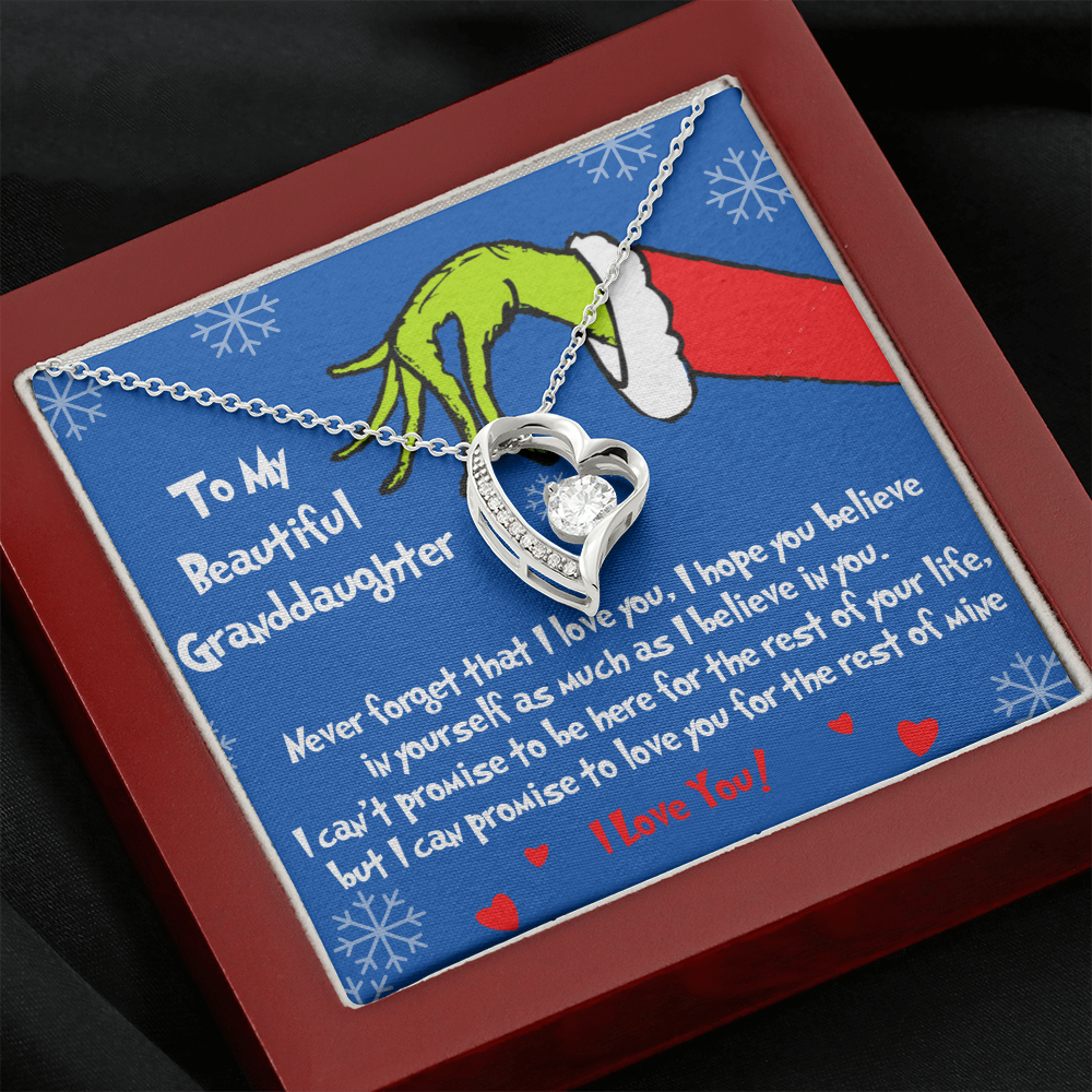 Grinch heart necklace for Granddaughter