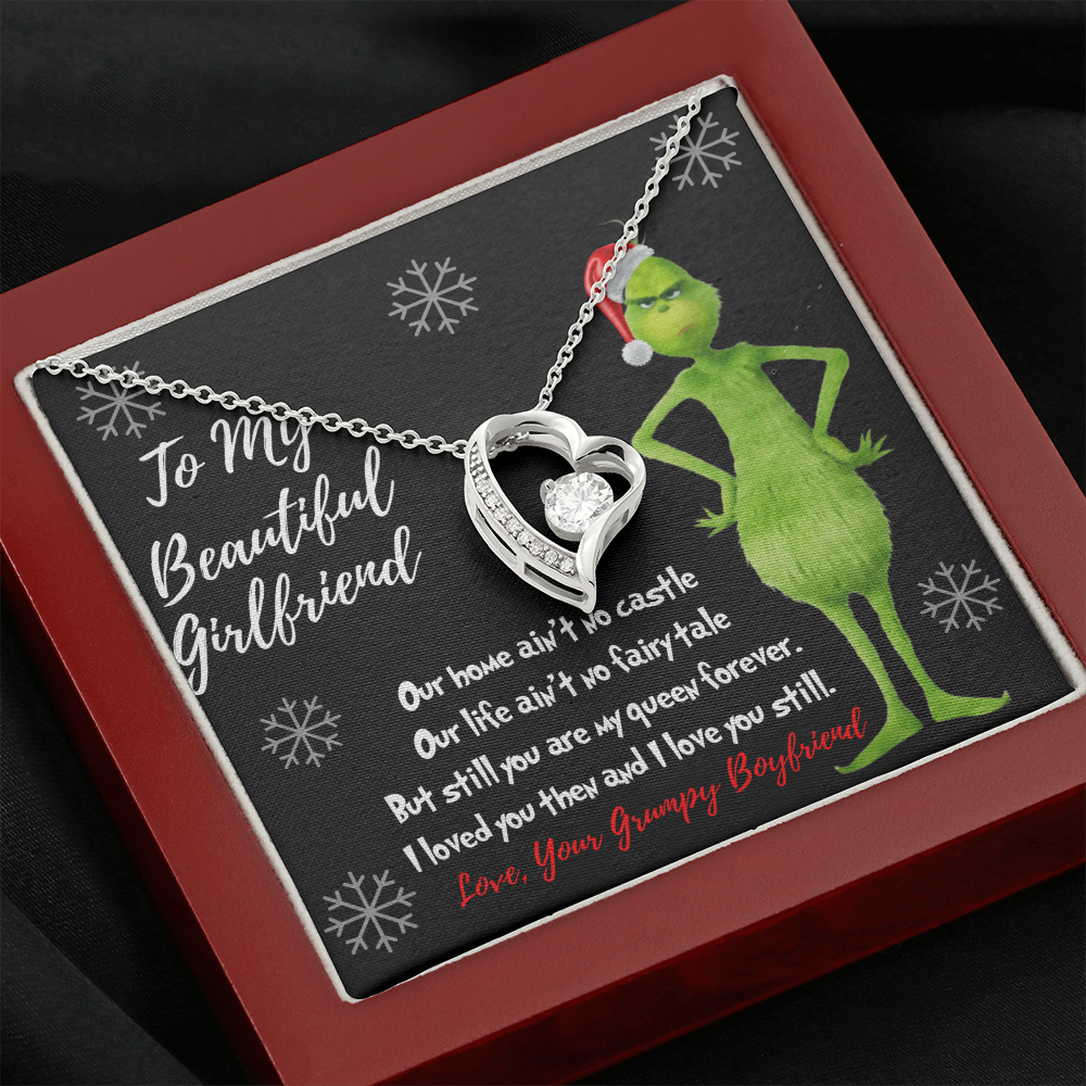 Grinch heart necklace for Girlfriend I stole your heart