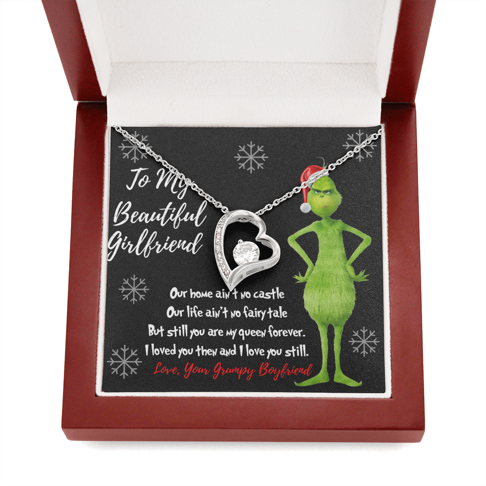 Grinch heart necklace for Girlfriend I stole your heart