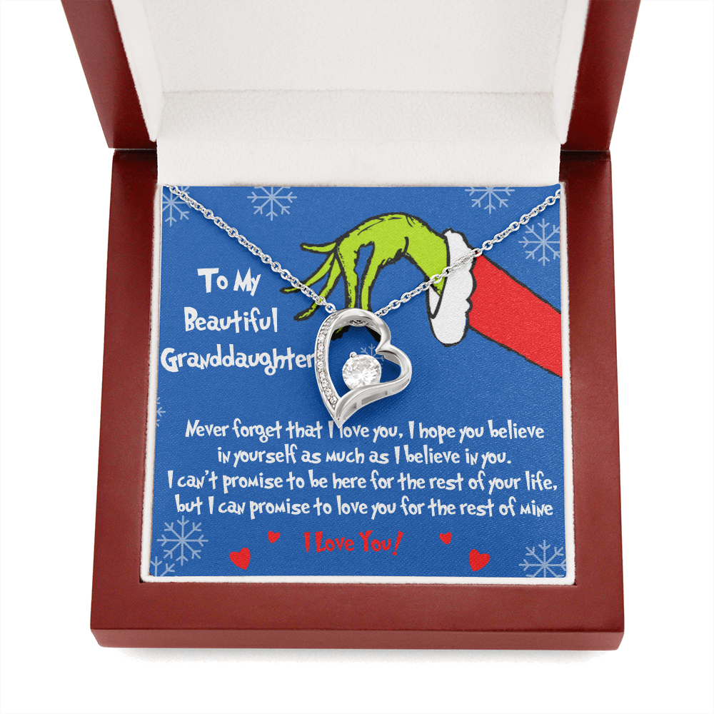 Grinch heart necklace for Granddaughter