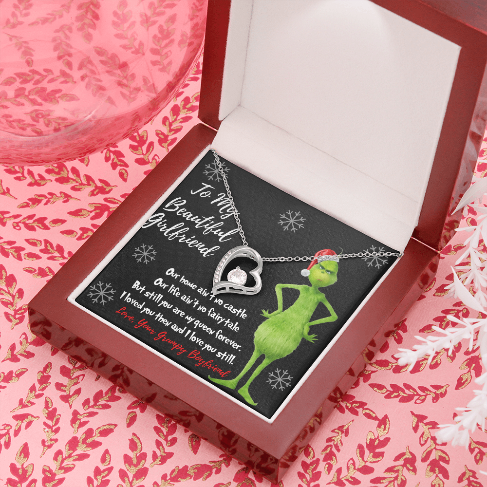 Grinch heart necklace for Girlfriend I stole your heart