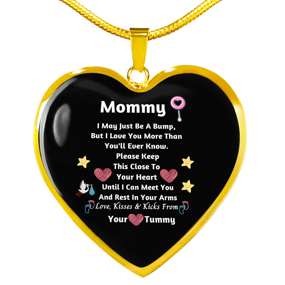 New Mom Heart Necklace- I Love You