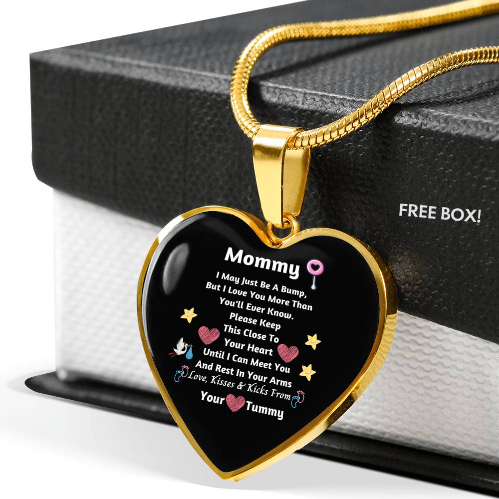 New Mom Heart Necklace- I Love You