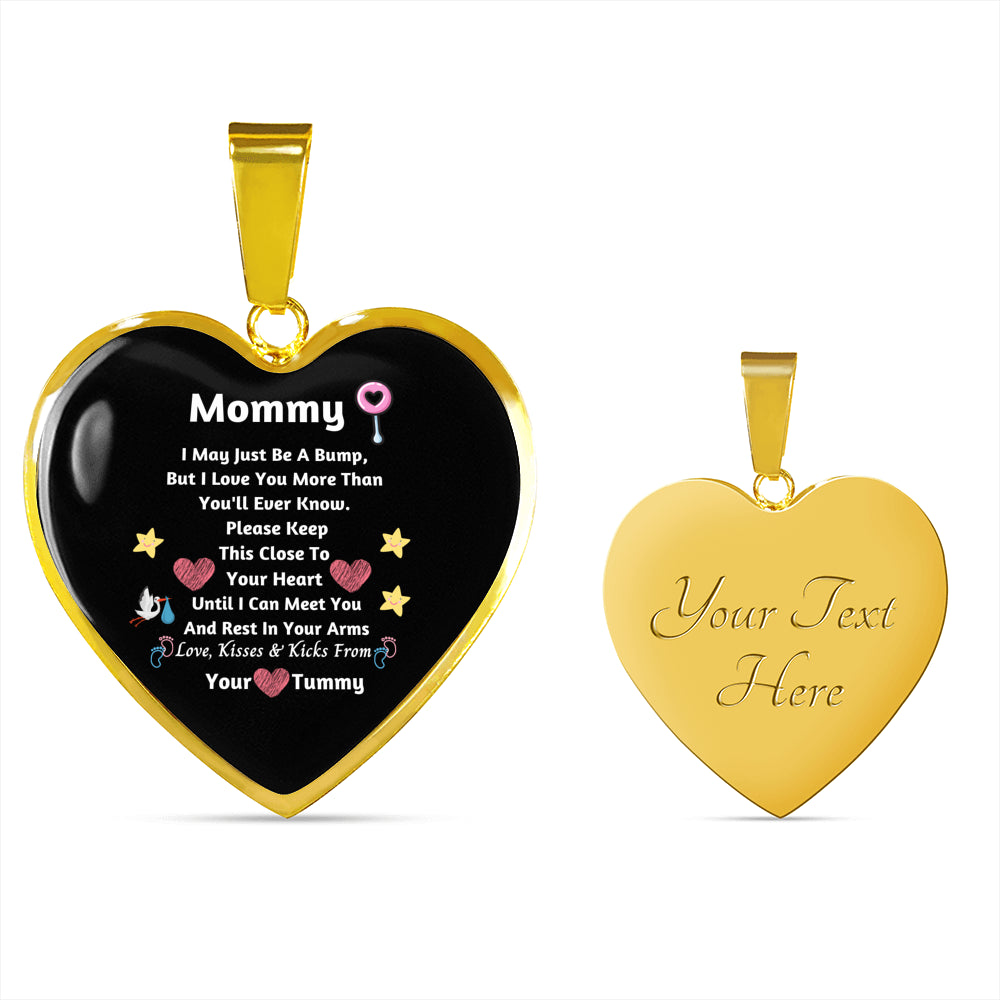 New Mom Heart Necklace- I Love You