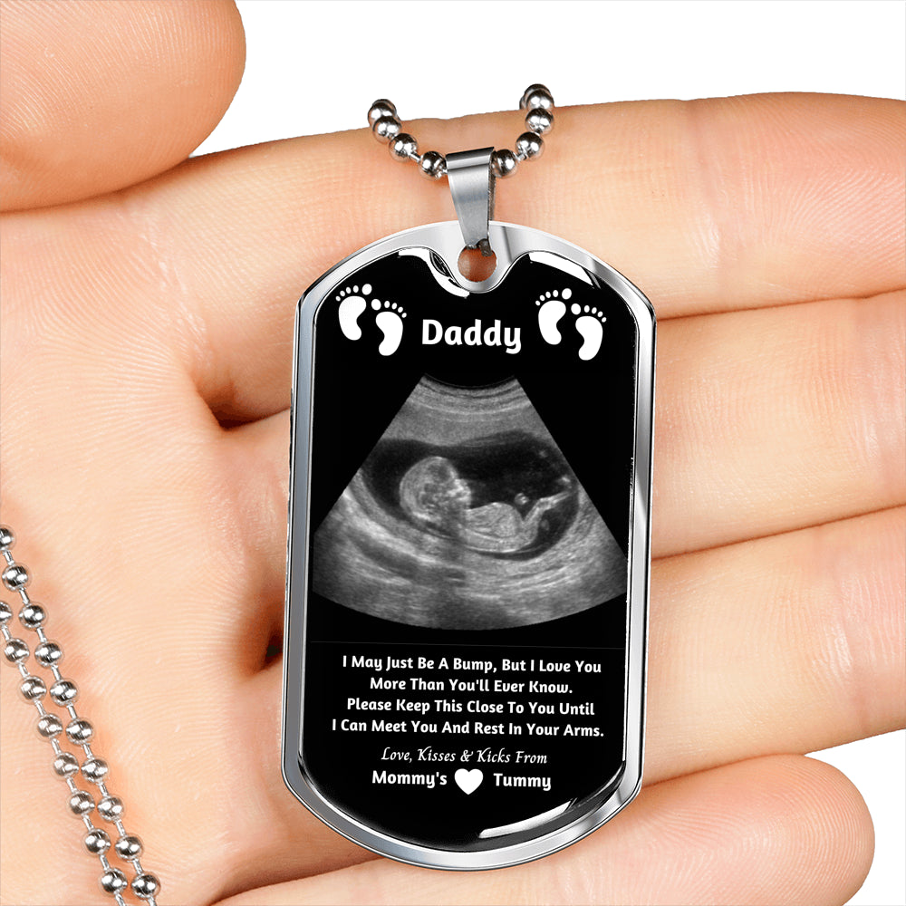New Dad Dog Tag Pendant- From Mommy's Tummy