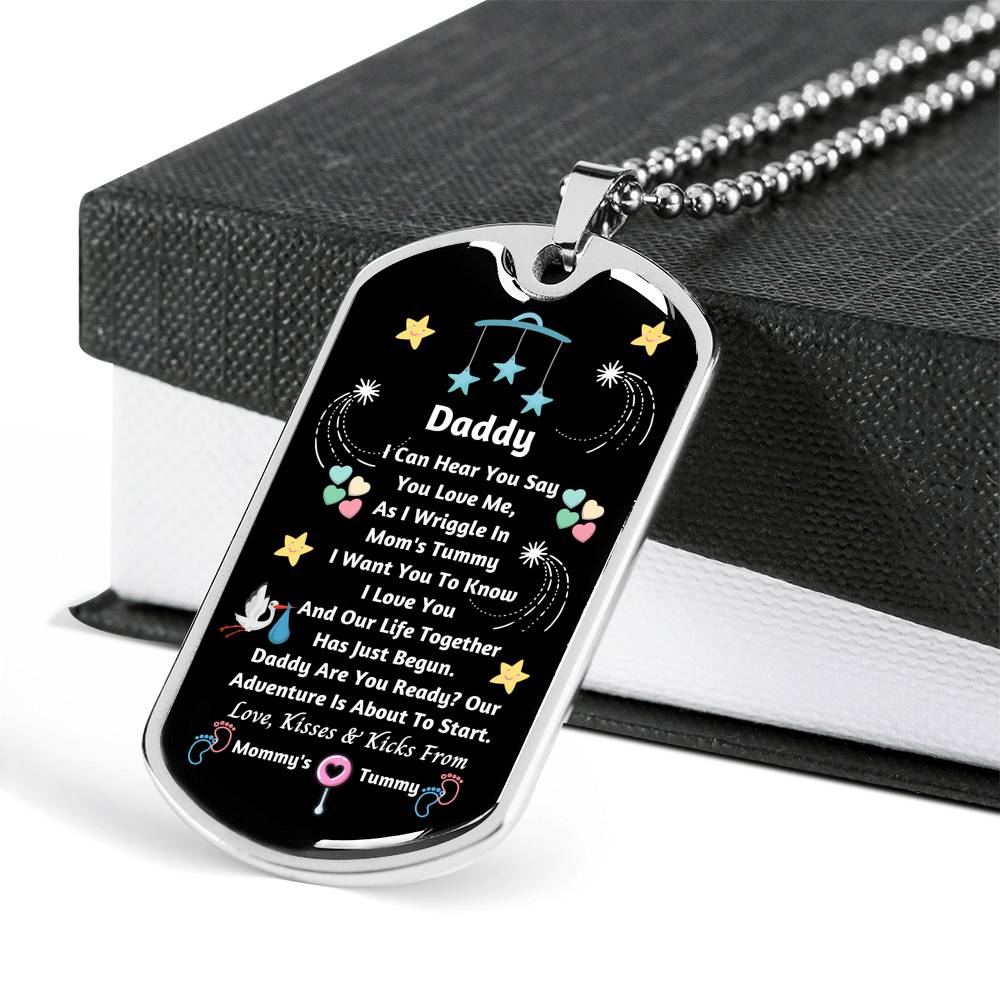 New Dad Gifts: New Dad Dog Tag Pendant Set - New Dad Gift From Baby Bump - New Dad Gift From Wife - Baby Bump Gift - Dad Necklace - New Daddy Gifts - New Dad Jewelry - Expecting Father Gifts