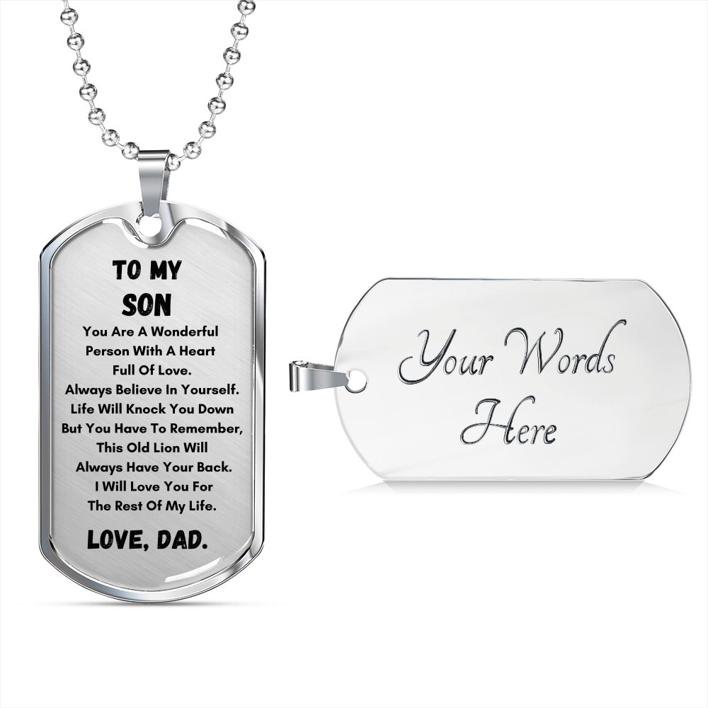 To my son I will always have your back