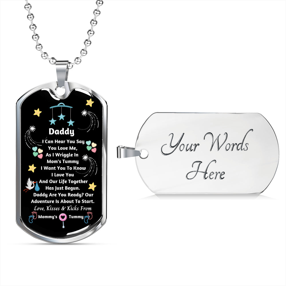 New Dad Gifts: New Dad Dog Tag Pendant Set - New Dad Gift From Baby Bump - New Dad Gift From Wife - Baby Bump Gift - Dad Necklace - New Daddy Gifts - New Dad Jewelry - Expecting Father Gifts