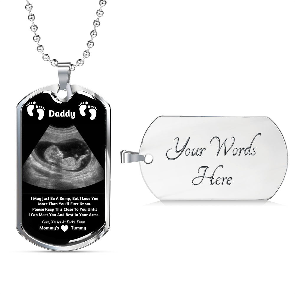 New Dad Dog Tag Pendant- From Mommy's Tummy