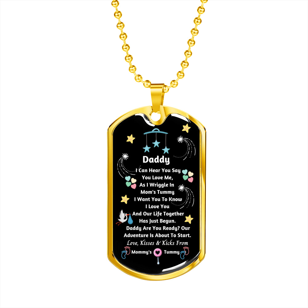 Gold dog tag pendant