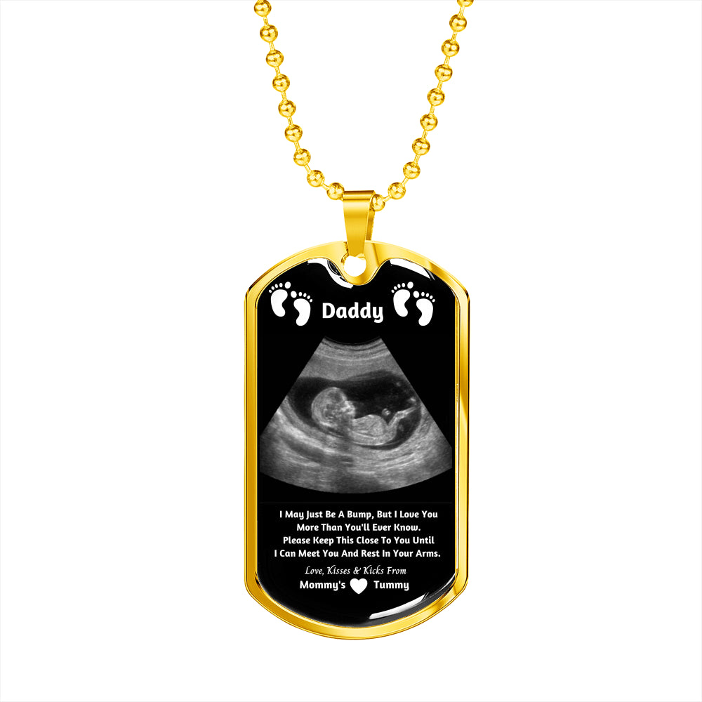 New Dad Dog Tag Pendant- From Mommy's Tummy