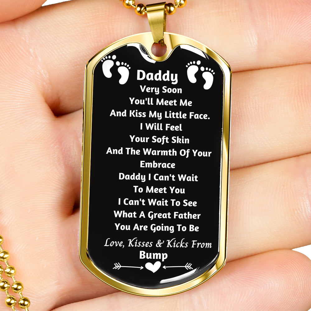 New Dad Gifts - Daddy Dog Tag Pendant - Expecting Father Gifts - Soon To Be Dad Necklace -