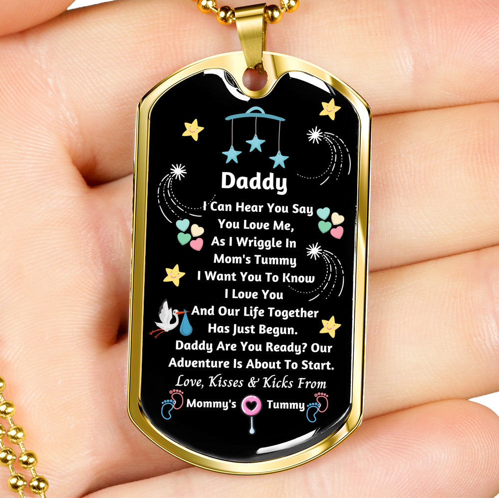 New Dad Gifts: New Dad Dog Tag Pendant Set - New Dad Gift From Baby Bump - New Dad Gift From Wife - Baby Bump Gift - Dad Necklace - New Daddy Gifts - New Dad Jewelry - Expecting Father Gifts