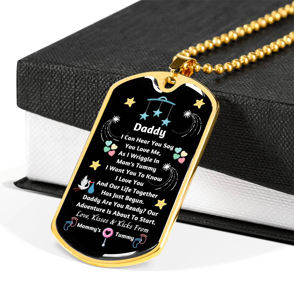 New Dad Gifts: New Dad Dog Tag Pendant Set - New Dad Gift From Baby Bump - New Dad Gift From Wife - Baby Bump Gift - Dad Necklace - New Daddy Gifts - New Dad Jewelry - Expecting Father Gifts