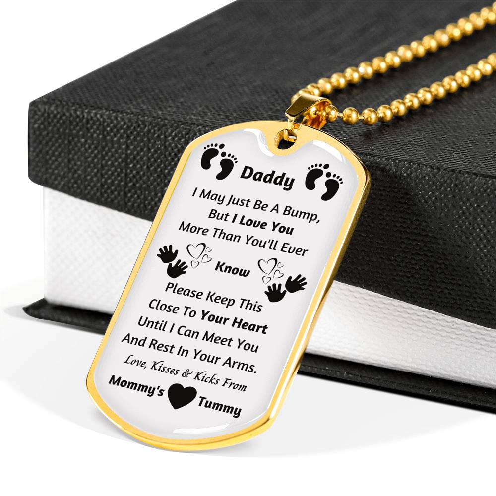New Dad Gifts: New Dad Dog Tag Pendant Set - New Dad Gift From Baby Bump - New Dad Gift From Wife - Baby Bump Gift - Dad Necklace - New Daddy Gifts - New Dad Jewelry - Expecting Father Gifts