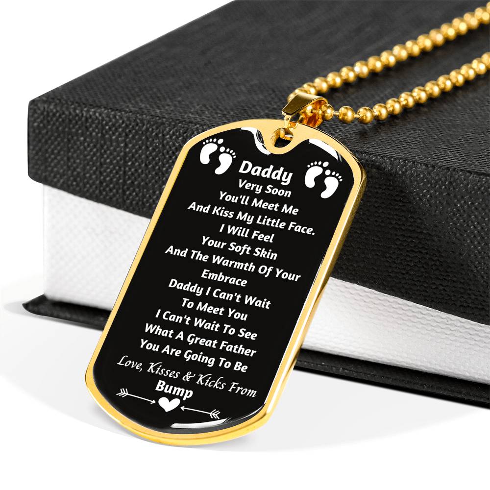 New Dad Gifts - Daddy Dog Tag Pendant - Expecting Father Gifts - Soon To Be Dad Necklace -