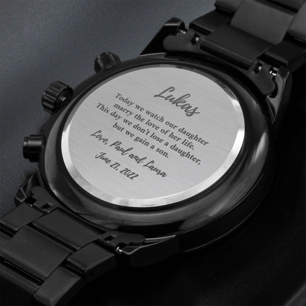 Customizable watch for son-in-law
