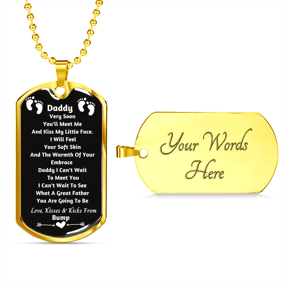 New Dad Gifts - Daddy Dog Tag Pendant - Expecting Father Gifts - Soon To Be Dad Necklace -
