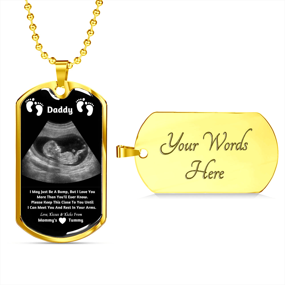 New Dad Dog Tag Pendant- From Mommy's Tummy