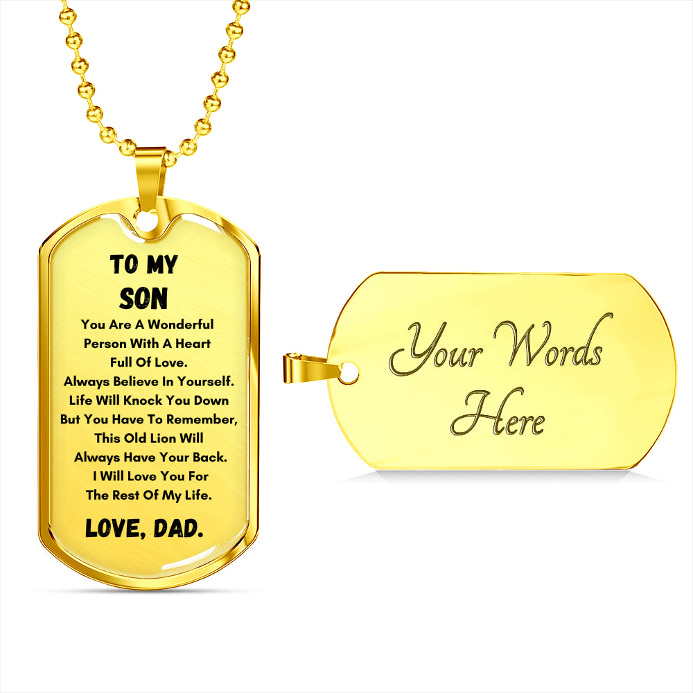 To my son I will always have your back