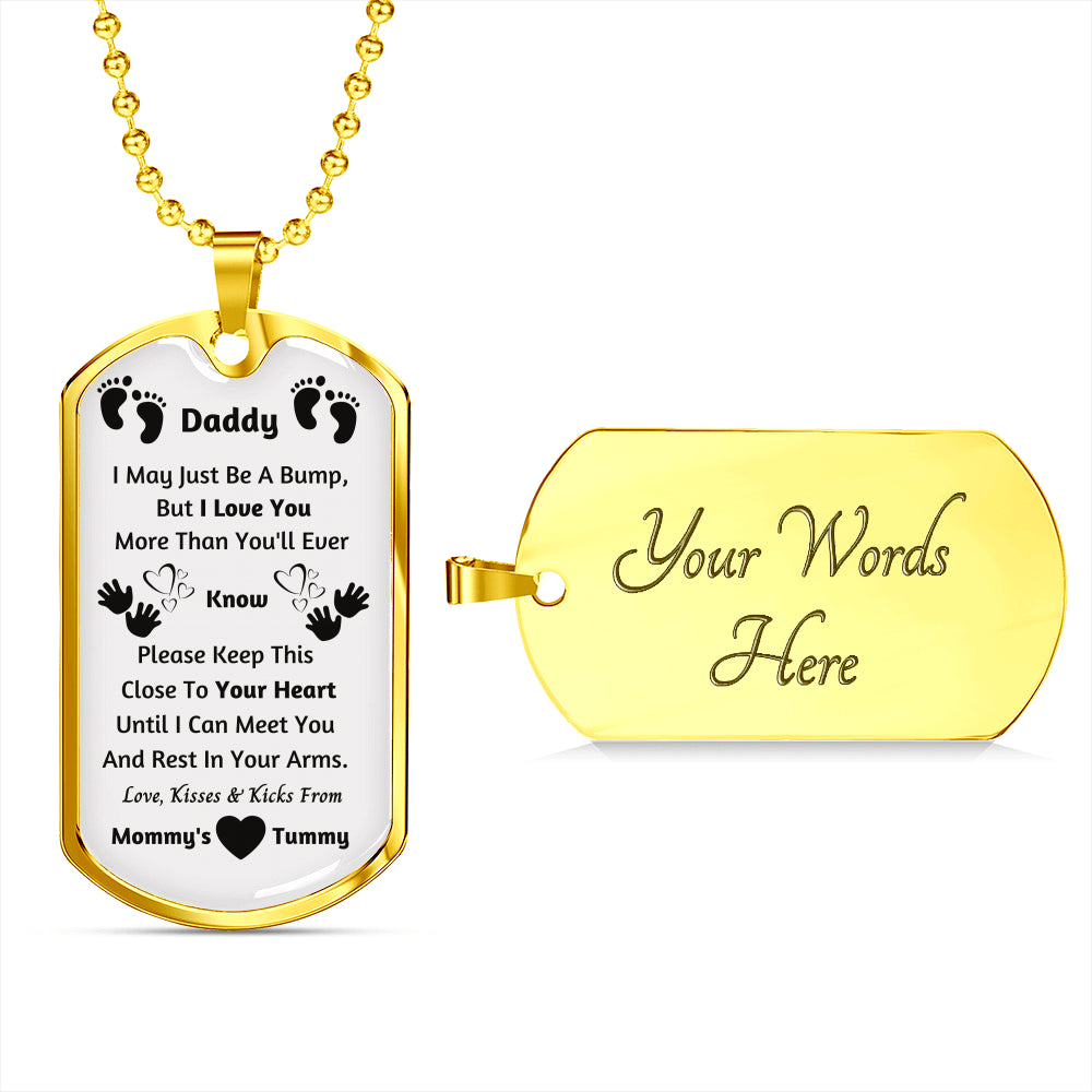 New Dad Gifts: New Dad Dog Tag Pendant Set - New Dad Gift From Baby Bump - New Dad Gift From Wife - Baby Bump Gift - Dad Necklace - New Daddy Gifts - New Dad Jewelry - Expecting Father Gifts