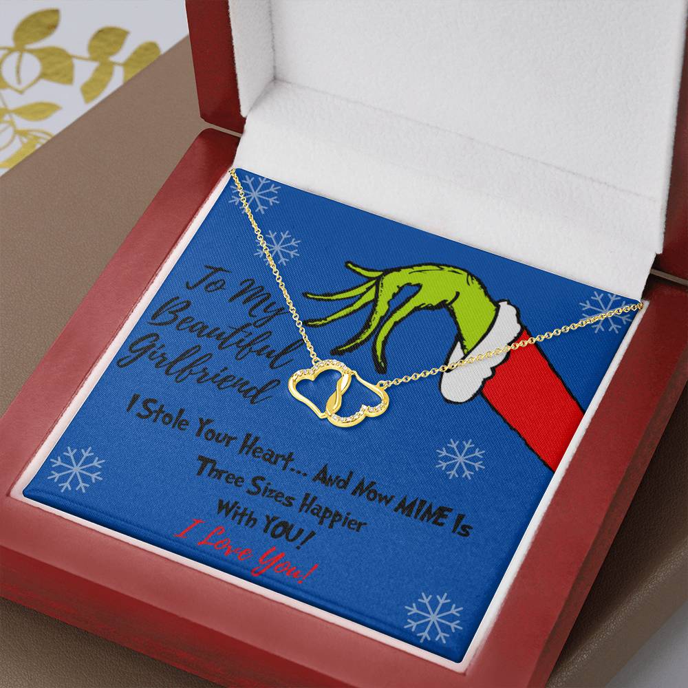 Grinch solid gold necklace for girlfriend