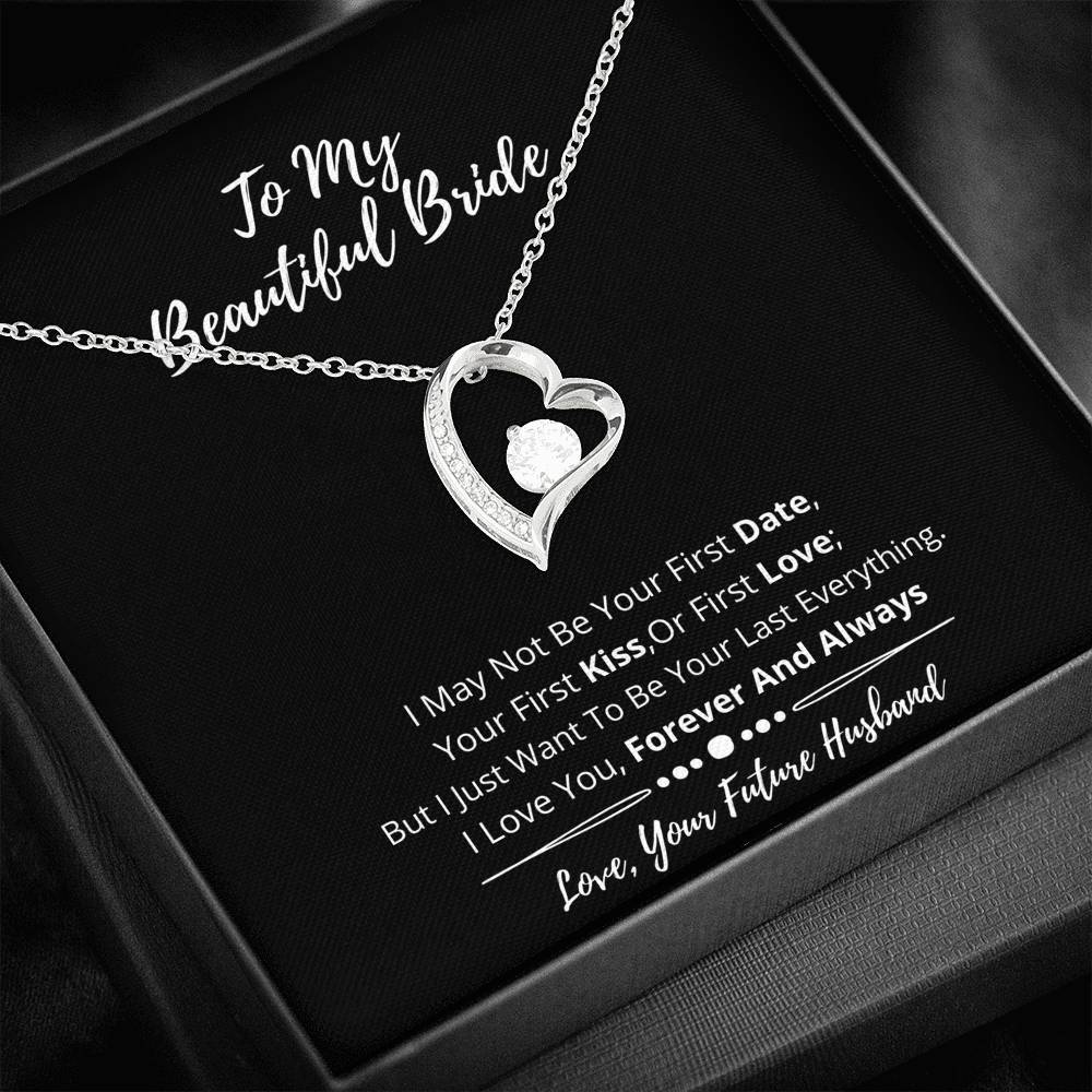 To My Beautiful Bride Heart Necklace- I Love You