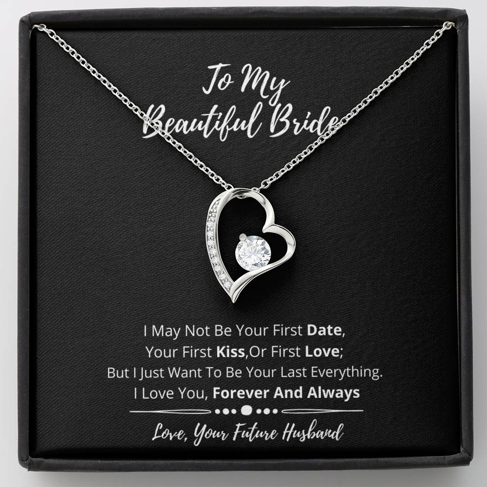 To My Beautiful Bride Heart Necklace- I Love You