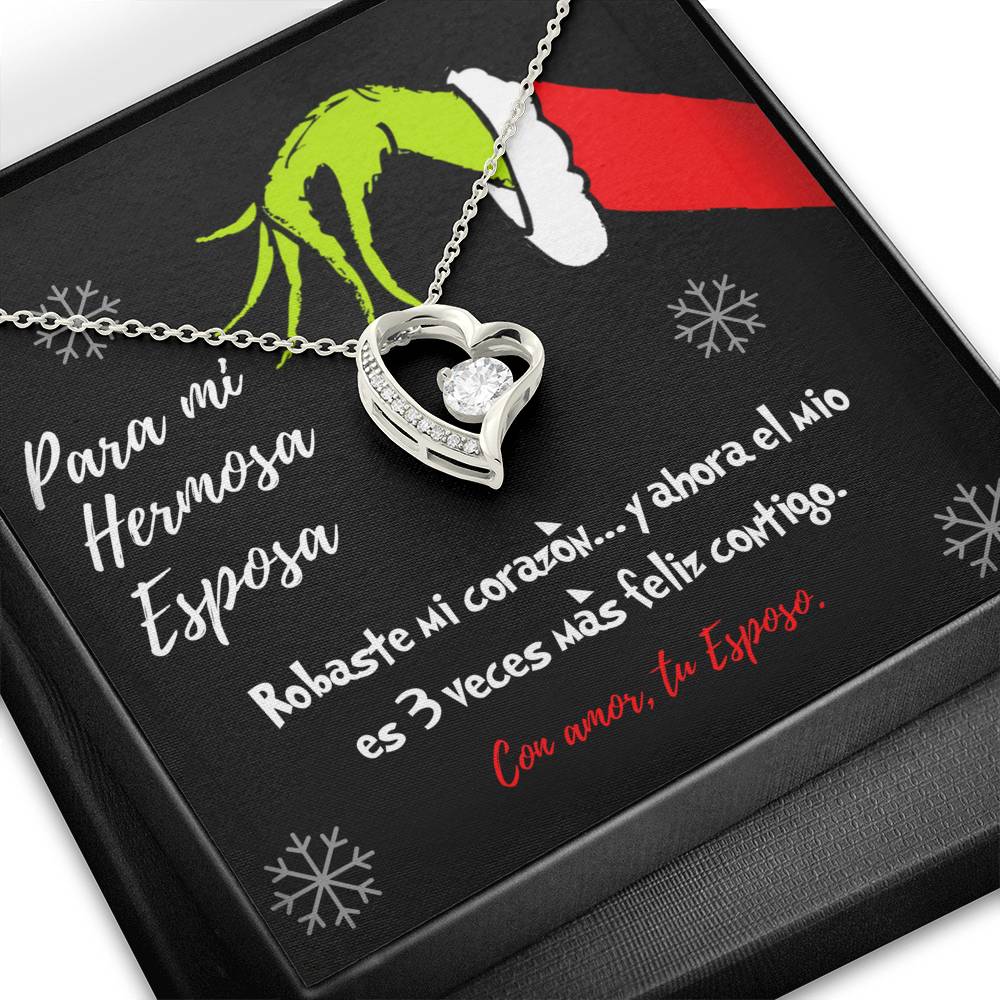 Grinch heart necklace para esposa