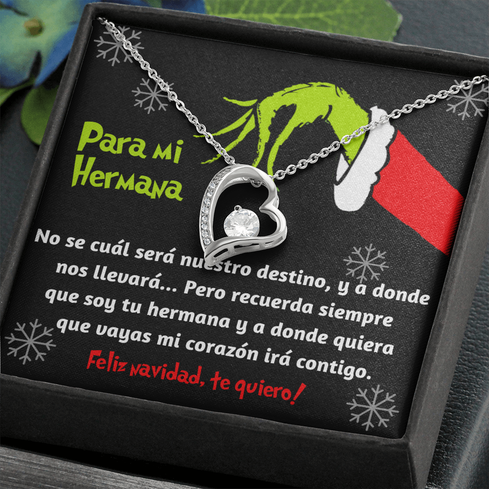 Grinch heart necklace para hermana