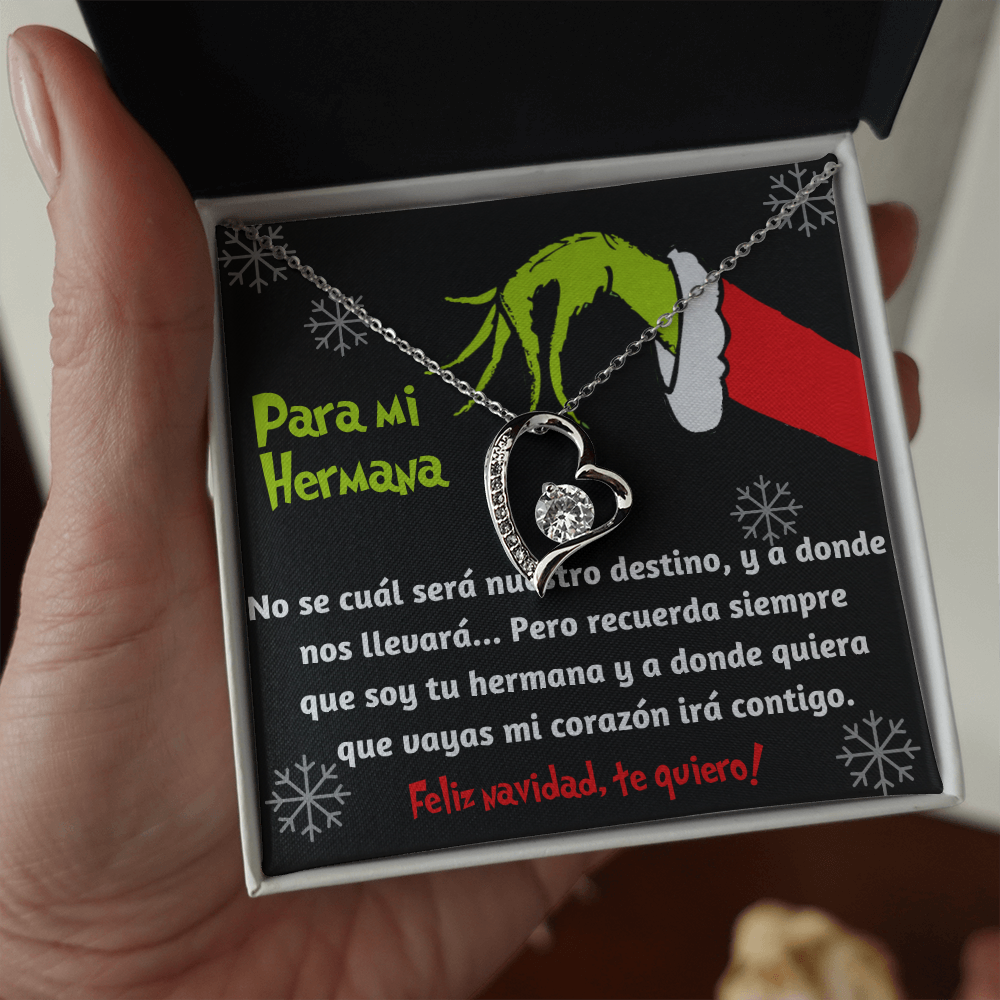 Grinch heart necklace para hermana