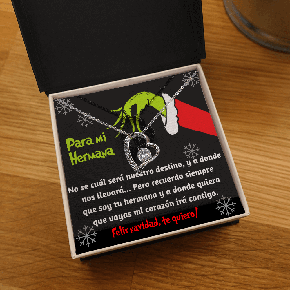 Grinch heart necklace para hermana
