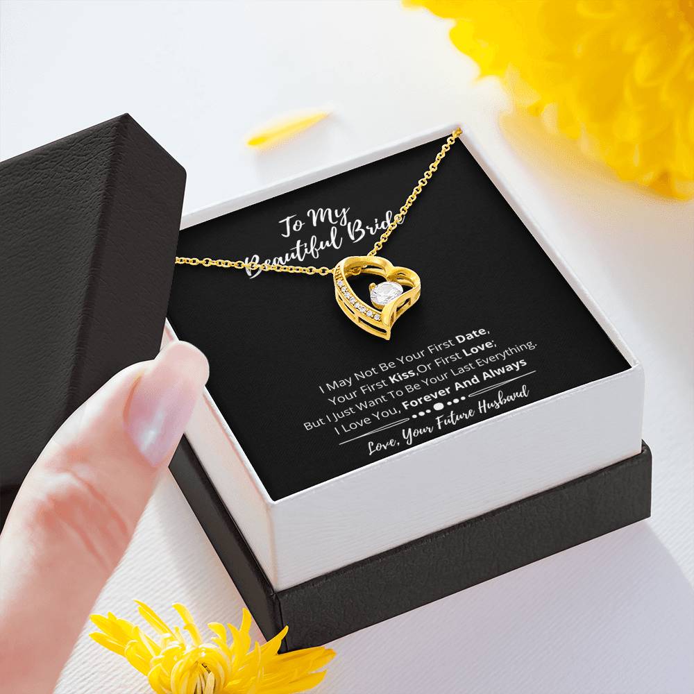 To My Beautiful Bride Heart Necklace- I Love You