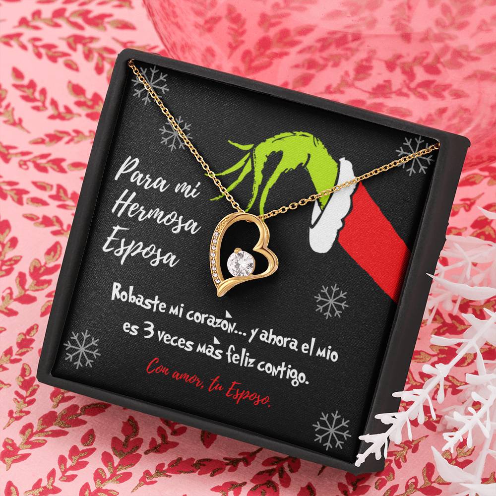 Grinch heart necklace para esposa