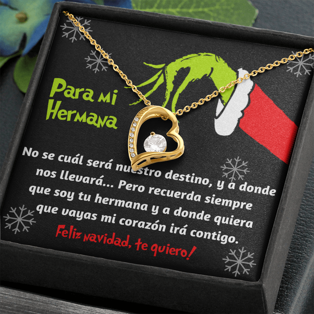 Grinch heart necklace para hermana